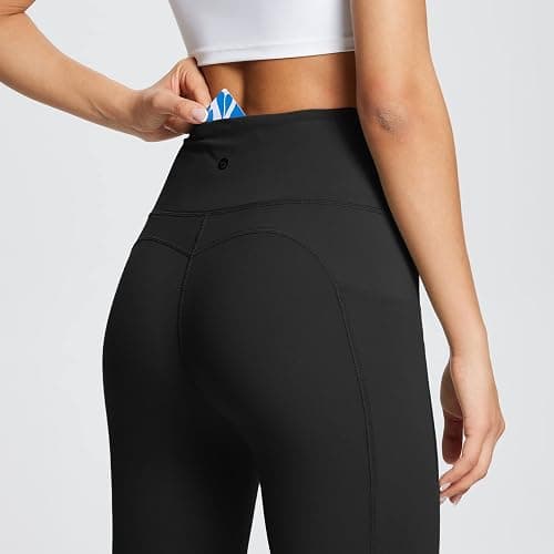 baleaf Women's Leggings with Pockets Black Tummy Control Workout High Waisted Athletic 7/8 Ultra Soft Gym Yoga Ankle Pants thumbnail 5