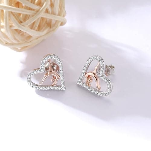 Gymnastics Stud Earrings - 925 Sterling Silver Gymnastic Earring Gymnast Jewelry Gifts for Women thumbnail 4