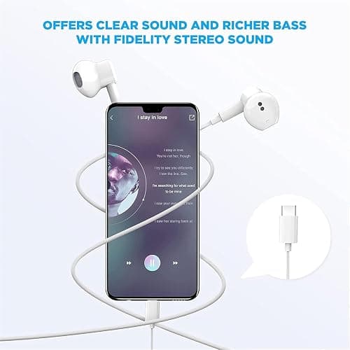 2 Pack-USB C Headphones for iPhone 17/16/15 Pro Max Plus Type C Earbuds | with Microphone & Remote Noise Cancelling Earphones for iPhone 17/16/15 Pro Max Plus,iPad,Galaxy S26/S25/S24/Ultra Note 10/20 thumbnail 4