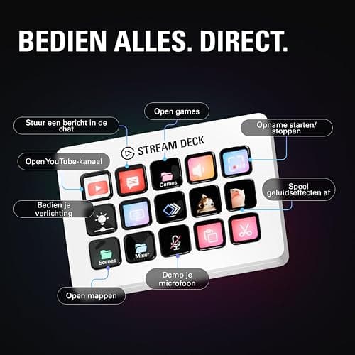 Elgato Stream Deck MK.2 White – Studio Controller, 15 macro keys, trigger actions in apps and software like OBS, Twitch, ​YouTube and more, works with Mac and PC thumbnail 6
