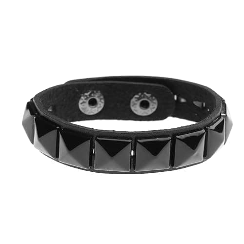 Eigso Leather Punk Rock Cuff Bracelets for Men Women Retro Vintage Chain 80s Wristband Set for Man Woman thumbnail 5