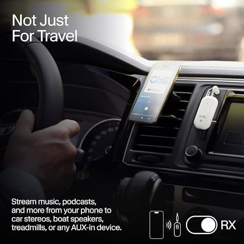 AirFly Pro 2 Deluxe – Bluetooth Adapter for Airplane, Pair 2 AirPods or Wireless Headphones – 3.5mm AUX Bluetooth Transmitter/Receiver for Cars, Boats, Treadmills, TVs – Airplane Travel Essentials thumbnail 3