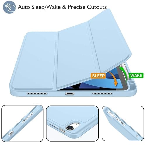 ZryXal iPad Air 11 Inch Case M3 2025 / M2 2024, iPad Air Case 5th Generation/4th Generation 2022/2020 10.9 Inch [Support Touch ID and Auto Wake/Sleep] (Sky Blue) thumbnail 4