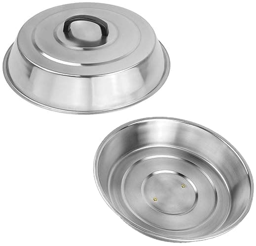 BBQ Accessories 12 Inch Round Stainless Steel Basting Cover - Cheese Melting Dome Round Cast Iron Grill Press Kit for Hamburger Bacon Steak, Best fits for Blackstone Camp Chef Flat Top Griddle Grill thumbnail 8