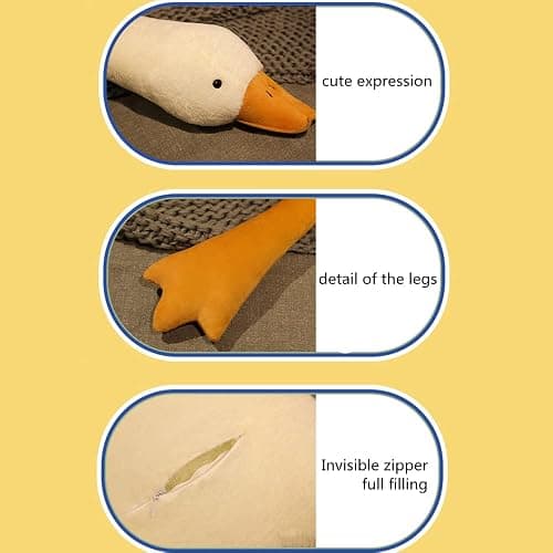 Goose Stuffed Animal Pillow Toy, Cute Giant White Goose Stuffed Animal Duck Plush,Swan White,It's a for Everyone. thumbnail 3