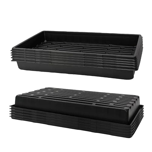 RooTrimmer 10 Pack 1020 Trays, Extra Thick Heavy Duty Seed Starting Trays - No Holes, No Leak, Reusable Propagation Flats for Microgreens, Seedlings, Plant Germination, Fodder and Transplant - Image 1