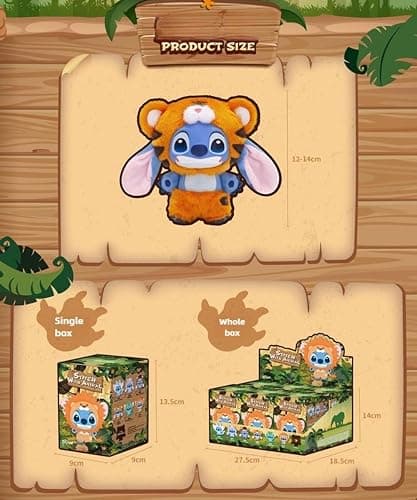 MINISO Disney Stitch Wild Animal Series Vinyl Surprise Box Figure Model Random Design Blind Box Toy Collectible Toy for Home Decor Birthday Gifts (Random One Figure) thumbnail 6