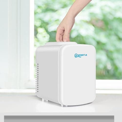 WANNYTON Mini Kühlschrank 4 Liter / 6 Dosen, Tragbarer Kleiner Kühlschränke mit Kühl- und Heizfunktion, Getränkekühlschrank für Zimmer Auto Büro, AC 220-240 V, DC 12 V, Weiß thumbnail 8