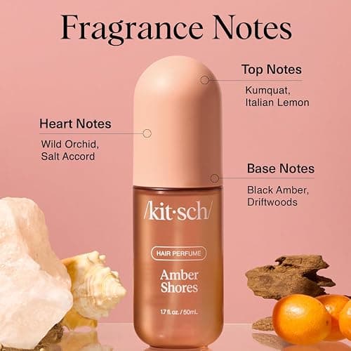 Kitsch Hair Perfume for Women - Amber Shores | Clean, Deodorizing & Patented Odor-Eliminating Technology Hair Spray & Body Mist - Freshen Hair, Body & Pillows - Woody Aquatic Scent - 50mL thumbnail 7