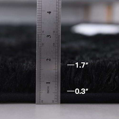 TABAYON Shaggy Black Rug, 2x3 Area Rugs for Living Room, Anti-Skid Extra Comfy Fluffy Floor Carpet for Indoor Home Decorative thumbnail 2
