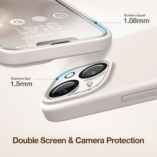 GONEZ Magnetic for iPhone 14 Case, Compatible with Magsafe, with Screen Protector + Camera Protector, Anti-Scratch Microfiber Lining, Liquid Silicone Shockproof Protective Phone Case, Stone - Stone thumbnail 5