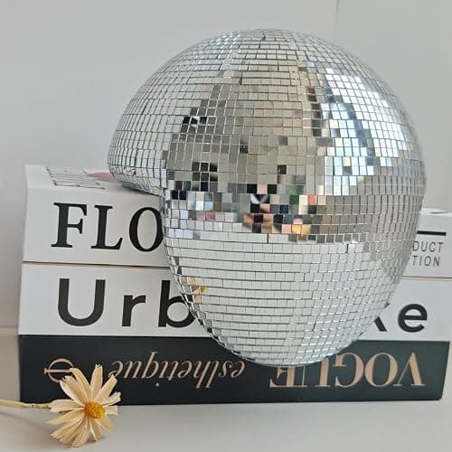 Melted Disco Ball Decor,Handmade Reflective Mirror Ball,Aesthetic Shelf Decor for Bedroom, Office, Living Room,Unique Sparkling Disco Sculpture Modern Home Decor,Silver thumbnail 7