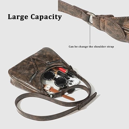 Women's Y2K Purse Shoulder Bag Top Handle Handbag Small Punk Hobo Clutch Purses Bags Trendy Trendy Leather Buckle Punk Purses thumbnail 4