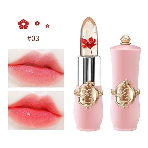BestLand 3 Pcs/Set Flower Jelly Lipstick Set Temperature Change Moisturizer Long Lasting Nutritious Balm Magic Color Change Lip Gloss (3Pcs Flower Jelly Lipstick 010203) thumbnail 4