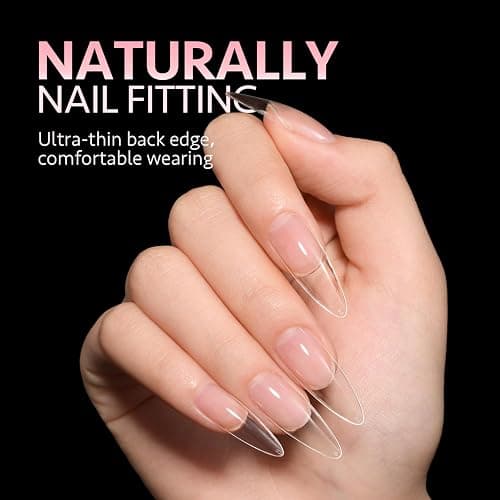 GAOY Medium Stiletto Fake Gel Nail Tips, 12 Sizes False Full Cover Acrylic Press on Nails, 240Pcs Soft Half Matte Tips thumbnail 3