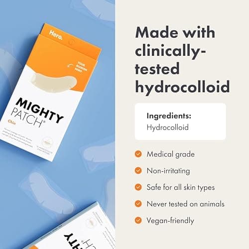 Hero Cosmetics Mighty Patch™ Chin Patch - XL Contoured Hydrocolloid Chin Patch for Blemishes and Pimples - Non-Irritating (10 Count) thumbnail 5