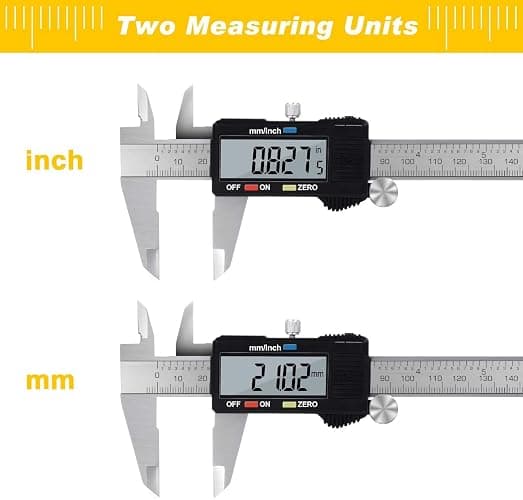 Adoric Digital Caliper, Electronic Digital Caliper Stainless Steel Body with Large LCD Screen | 0-6 Inches | Inch/Millimeter Conversion thumbnail 4