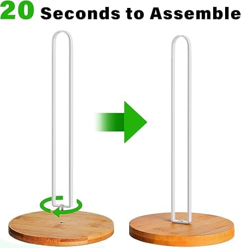 TONLEA Wooden Paper Towel Holder Countertop, Kitchen-Towel-Holder FreeStanding with Non-Slip Base for Bathroom thumbnail 4