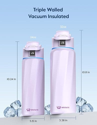 WaterH BOOST Smart Water Bottle Tracker with Reminder to Drink Water, 32oz | Double Wall Vacuum Insulated Stainless Steel, BPA-Free, Leakproof, Smart App Tracking, Travel-Friendly Wide Mouth for Office thumbnail 3