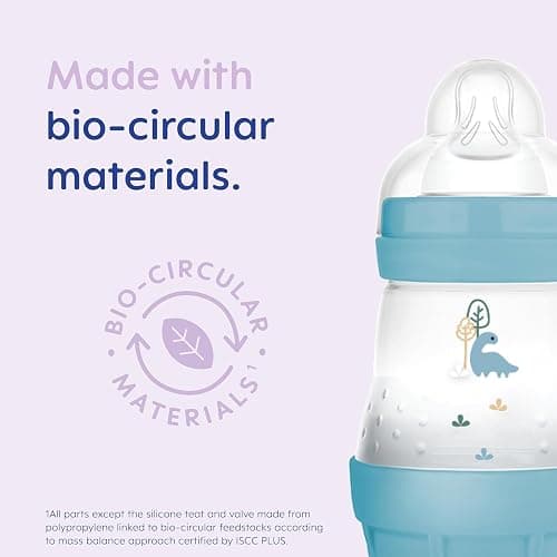MAM Easy Start Anti-Colic Bottle Starter Set | Includes 4X Feeding Bottles and MAM Original Start 0-2 Month Soother | Self-Sterilising | Baby Gift Set of Newborn Essentials | Lilac (Various Designs) - Set - Purple thumbnail 8