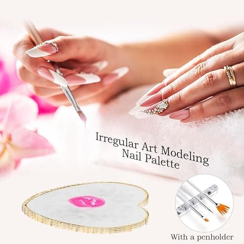 Nail Art Tools 27Pcs Set,Nail Art Brush,Resin Nail Art Palette,5 Pcs Nail Art Sculpture Pen,2-way Acrylic Silicone Engraving Pen Dotting Pen Tools Nail Art Kit for Nail Art DIY thumbnail 4