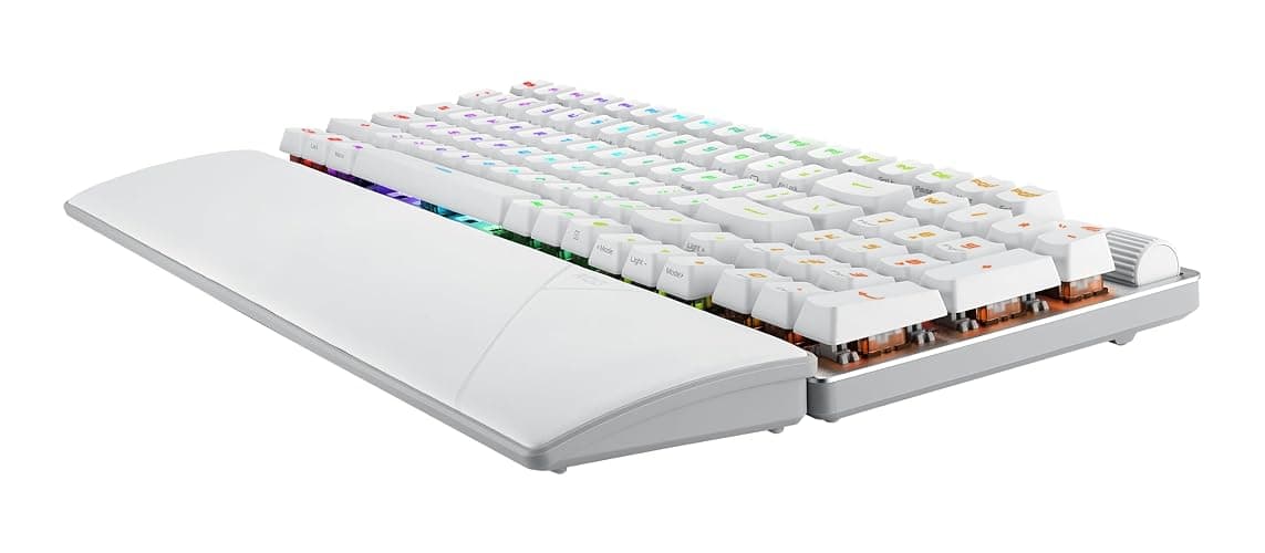 ASUS ROG Strix Scope II 96 RX Wireless White kabellose optische Gaming-Tastatur (Bluetooth, 2,4 GHz, kabelgebunden USB, Streaming-Hotkeys, ROG RX Optical Switches, ROG-Tastaturstabilisatoren, weiß) thumbnail 6