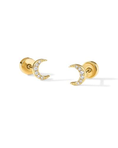 PAVOI 14K Gold Plated Dainty Flat Back Earrings for Women, Piercing Studs | Hypoallergenic Stud Earrings with 925 Sterling Silver Posts, Motif Flatback Screw Back Helix Cartilage thumbnail 3