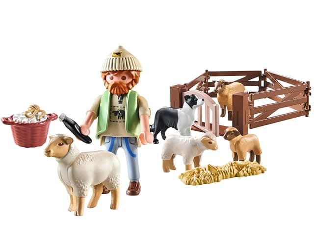PLAYMOBIL Country 71444 Junger Schäfer mit Schafen, Hüten und Pflegen der Schafe mithilfe des Bordercollies, mit Zubehör wie Haartrimmer und Strohballen, nachhaltiges Spielzeug für Kinder ab 4 Jahren thumbnail 7