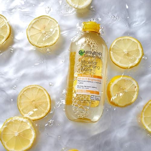 Garnier Micellar Water with Vitamin C, Facial Cleanser & Makeup Remover, Brightening & Hydrating, For All Skin Types, Vegan, Cruelty Free, 13.5 Fl Oz (400mL), 1 Count thumbnail 9