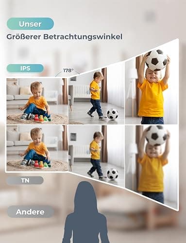 GHB Babyphone mit 2 Kameras 5 Zoll 720P HD Display mit bis zu 168h Akkulaufzeit im VOX Schlafmodus Gegensprechen Nachtsicht und Temperaturanzeige thumbnail 6