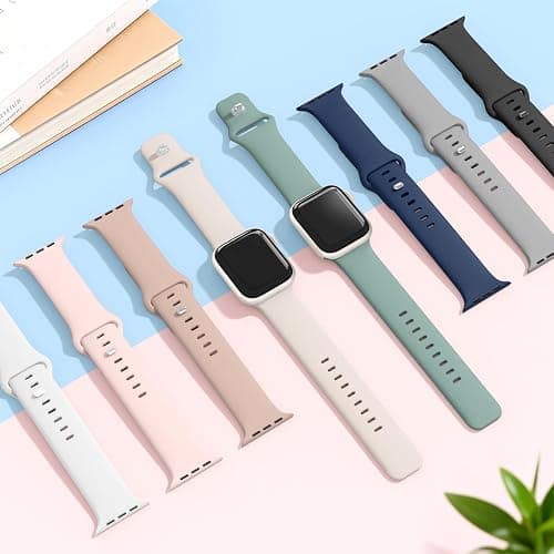 10 Pack Silicone Bands Compatible with Apple Watch 38mm 40mm 41mm 42mm 44mm 45mm 46mm 49mm Women Men, Soft Waterproof Replacement Wrist Sport Band for iWatch Series 11 10 9 8 7 6 5 4 3 2 1 SE Ultra thumbnail 6