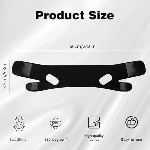 Juskaa Chin Strap for Sleeping,Double Chin Reducer,Adjustable Chin Strap,Jaw Strap,Jawline Shaper,V Line Lifting Mask,Black,M thumbnail 7