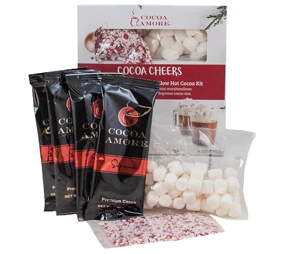 Hot Chocolate Cocoa Mix Gift Kit - Supreme Gourmet Cocoa Mix Packets, Crushed Peppermint & Mini Marshmallows | Instant Drink 4 Servings 8 oz thumbnail 3