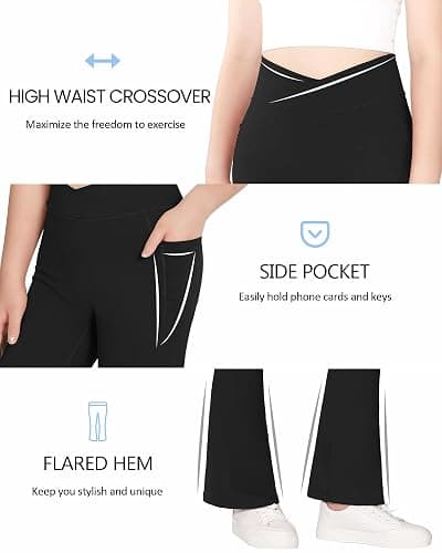 JOCMIC Girls Flare Leggings Kids Bell Bottom High Waisted Yoga Dance Flared Bootcut Pants thumbnail 6