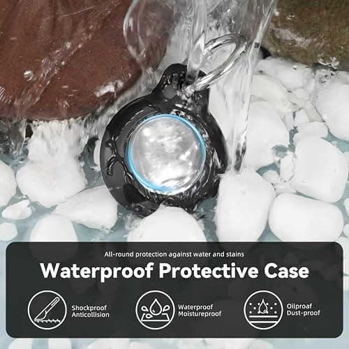 Wowwat Compatiable with Apple AirTags Holder, Waterproof for AirTags Holder Keychain, Anti-Scratch & Shock Air TagHolder Case,Men's Women's Keyrings & Keychains, Cover for Dog,Car Key,Luggage -Black thumbnail 4