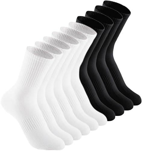 Irisbear Cushion Crew Socks for Women Cotton Running Hiking Athletic Long Socks for Women 5 Pairs - Image 1
