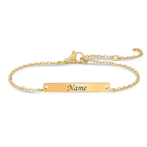 Personalisierte Geschenke Frauen | Personalisiertes Armband | Armband mit Gravur | Geschenk Freundin | Geschenke für Taufe, Valentinstag, Weihnachten, Frau und Freundin - Image 1