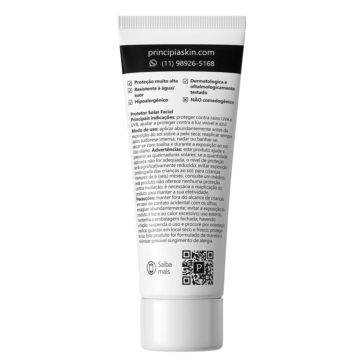 Protetor Solar Facial Principia FPS 60, 16,5% Mix de Filtros UV + 5% Niacinamida FPS 60 PS-01 com 40ml thumbnail 2