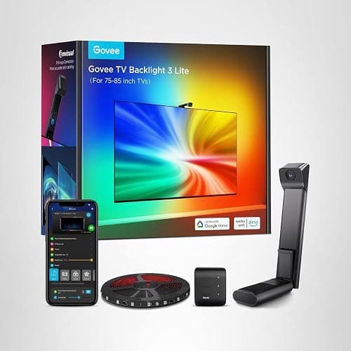 Govee TV Backlight 3 Lite with Fish-Eye Correction Function Sync to 75-85 Inch TVs, 16.4ft RGBICW Wi-Fi LED Strip Lights with Camera, 4 Colors in 1 Lamp Bead, Voice and APP Control, Adapter thumbnail 9
