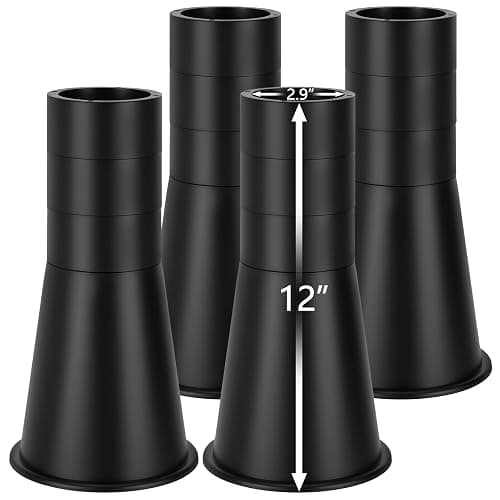 Apipi Adjustable 12 Inch Stable Bed Risers for Dorm Twin XL - Non-Slip Couch Furniture Risers Support up to 3000 lbs, Back to School Under Bed Storage College Dorm Must Haves (4 Pack) - Image 1