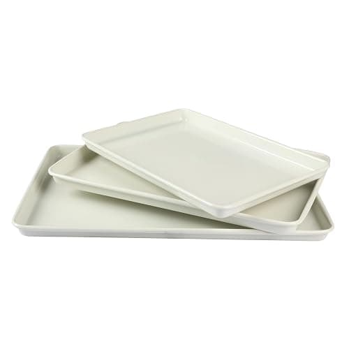 Martha Stewart Gallen 3-Piece Cookie Sheet Set – 13", 15", 17" Baking Pans, Ceramic Nonstick, PFA-Free, Carbon Steel – Oven Safe to 450°F, Warp-Resistant, Easy to Clean - Linen White - Image 1