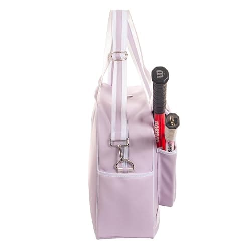 Remobia Hicol Purple PU Leather Women Large Sports Handbag Tennis Racket Shoulder Bag Tennis Tote Bag for 2 Rackets, with Water Bottle Holder thumbnail 6