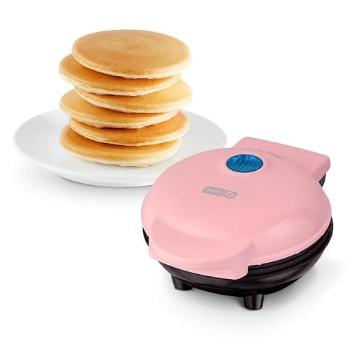 DASH Mini Maker Electric Round Griddle for Individual Pancakes, Cookies, Eggs & other on the go Breakfast, Lunch & Snacks with Indicator Light + Included Recipe Book - Pink - Image 1