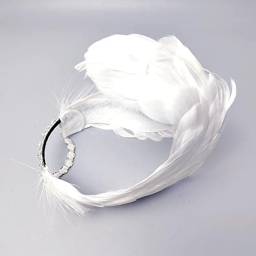 MTPLOP Classic White Feather and Diamond Hair Band for Ballet Dancers Swan Lake Dance Costume Headwear thumbnail 3