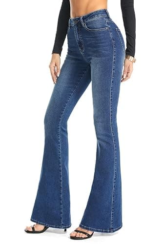FLYING BANANA Women's Totally Shaping Curvy Stretchy Bootcut Flare Denim Jeans thumbnail 2