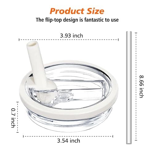 BLACKYEW 40 oz Tumbler Flip Straw Lid for Stanley Cup Accessories, 2 Pack Leak Proof Stanley Lid Replacement 40 oz for Stanley Quencher thumbnail 4