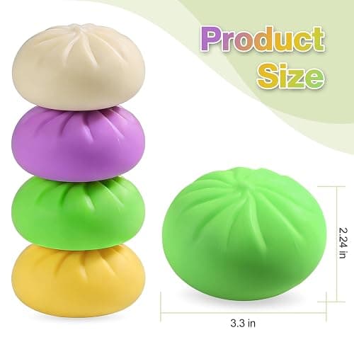 Squishy Dumpling Sensory Toys Mystery Dumpling Squishy Stress Relief Fidget Easter Gifts for Kids & Adults Anxiety Relief Squeeze Toy for Boys and Girls Easter Basket Stuffers for Teens(White) thumbnail 3