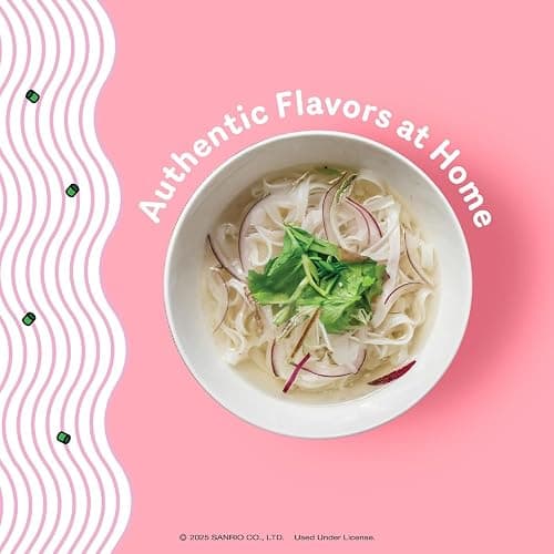 A-SHA My Melody Pho Cup Rice Noodle (6 Cups), Chicken Lemongrass Flavor, Vegetarian, Gluten-Free, Premium Microwavable Rice Noodle Soup, No MSG, Authentic Flavor thumbnail 6