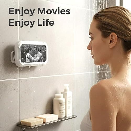 Waterproof Play Phone Holders, 2026 New Shower Phone Holder Waterproof, Adjustable Bathroom Phone Case for Home Bathroom, Rotatable Phone Stand Water Proof Phone Mount for Smartphone Users (Pink) thumbnail 5