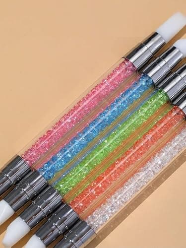 FULINJOY 5pcs Nail Sculpture Pen - Dual Tipped Silicone Nail Tools, Acrylic Pen & Brushes for Resin, Design Tools for Foil Carving & Drawing Effects thumbnail 6